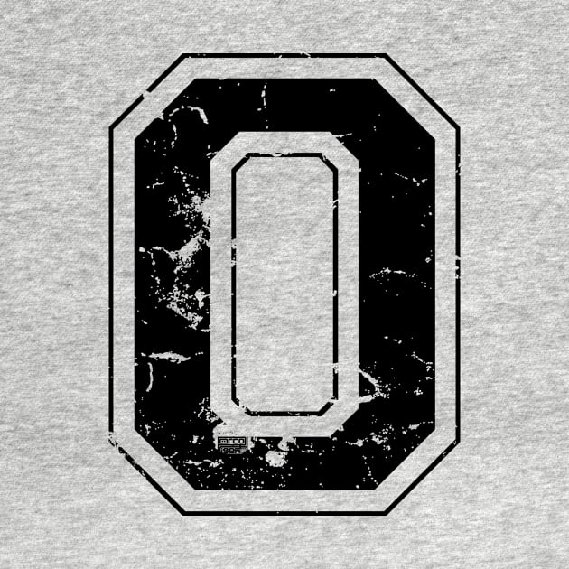 Initial Letter O Black Jersey Sports Athletic Player by porcodiseno